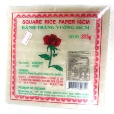 Vietnamese Rice Paper Sheets 22cm Rose (Large) Square (340g Packet )