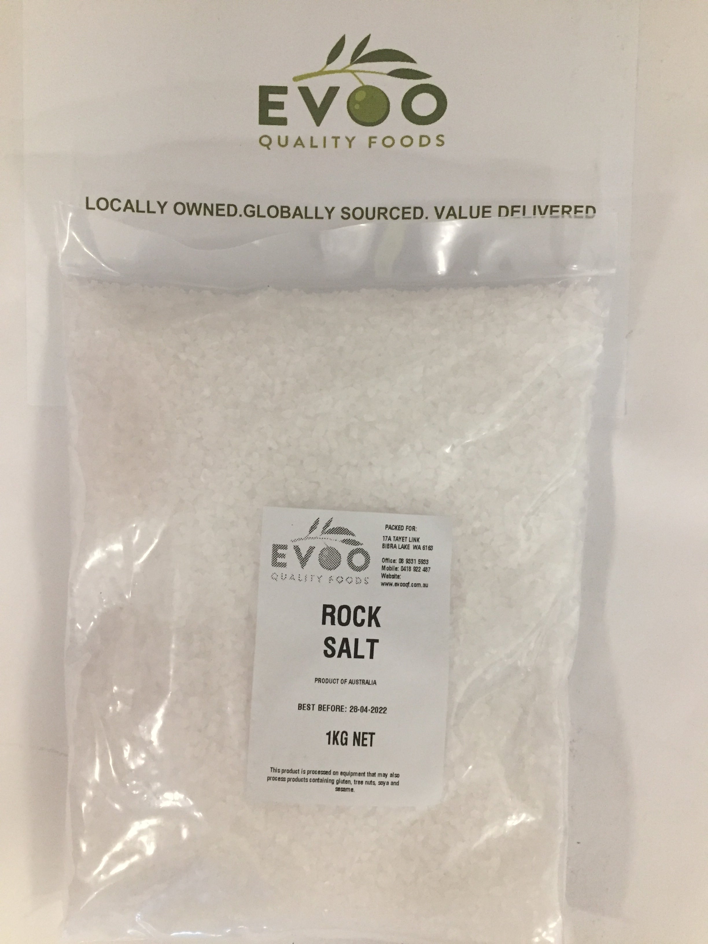 Rock Salt 1kg Bag EVOO QF