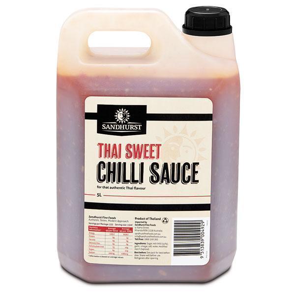 Sweet Chilli Sauce Gluten Free 5lt Bottle Sandhurst