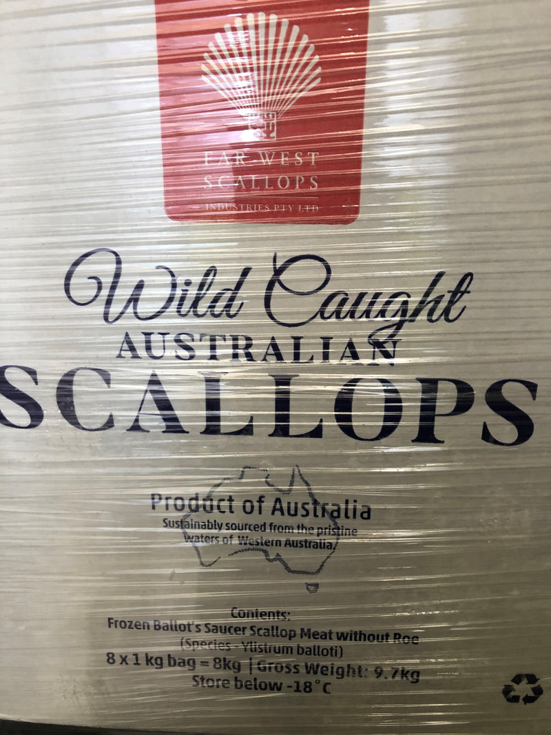 Scallops Roe Off 10/20  Wild Caught Australian (Queensland) 1kg Far West