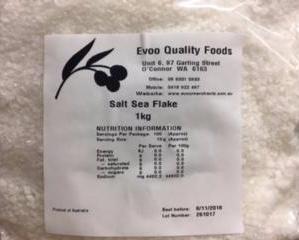 Sea Salt Flakes 1kg Bag Evoo QF