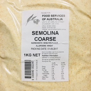 Semolina Flour Coarse 1kg Bag EVOO QF
