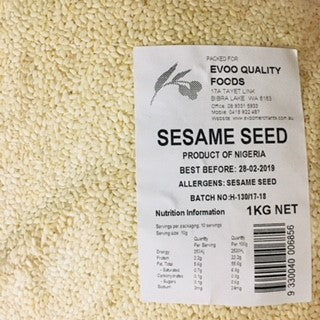 Sesame Seeds White 1kg Bag Evoo QF