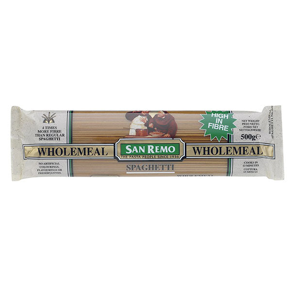 Spaghetti Wholemeal 500g Packets San Remo #130