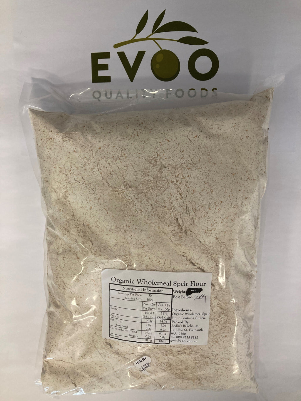 Flour Spelt Organic Wholemeal 2kg Evoo QF