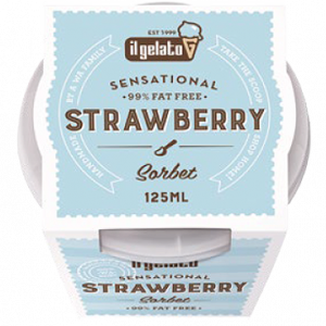 Sensational Strawberry Vegan Sorbet 12 x 125ml Carton Il Gelato (Pre Order)