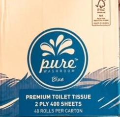 Toilet Tissue Premium 400 2ply 48 rolls per carton
