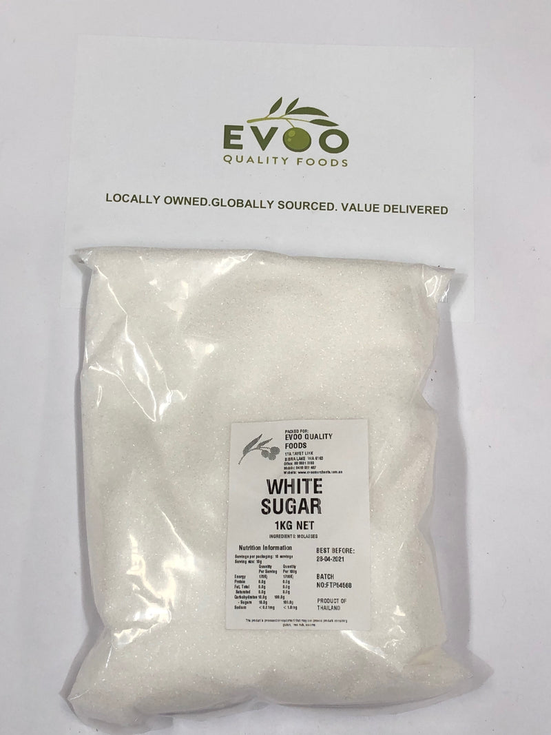 White Sugar 1kg Bag Evoo QF